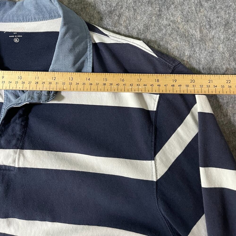 J.Crew Striped Rugby Shirt / Men's XL / Heavyweight 100% Cotton Navy White AR853 - Picture 5 of 13